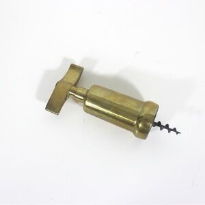 Vintage Italian Brass Corkscrew, Wine Opener, Bar Tool, Screw Pull, Wine Key